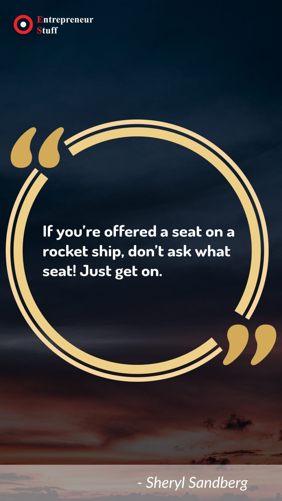 If you're offered a seat on a rocket ship, don't ask what seat! just get on