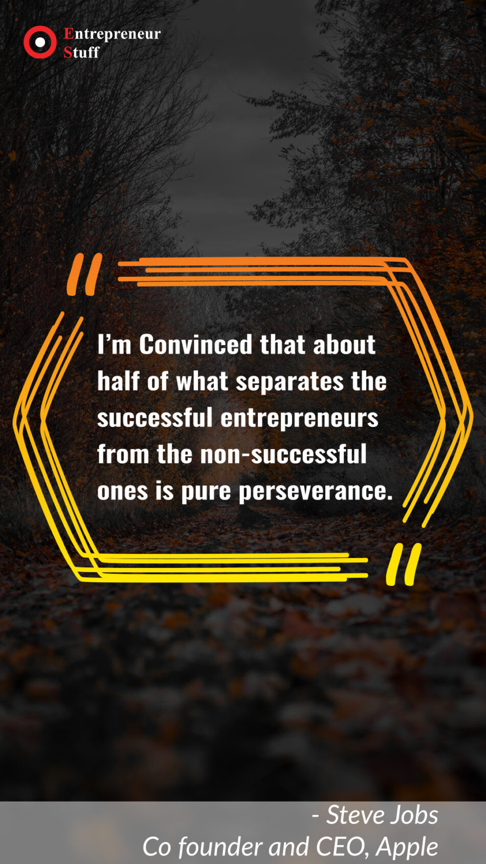 I'm Convinced that about half of what separates the successful entrepreneurs from the non-successful ones is pure perseverance.